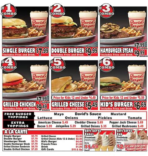 Davids Burgers Menu Menu For Davids Burgers Little Rock Little