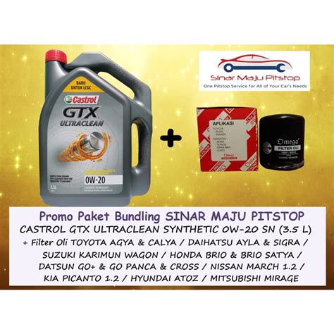 Jual Paket Bundling Oli Castrol Gtx Ultraclean Sae W Sn Original