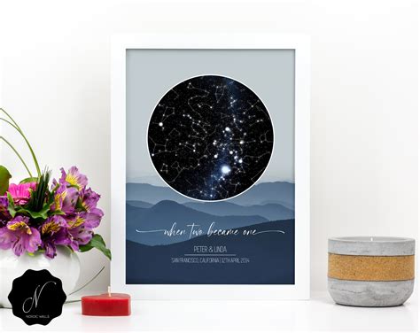 Star Map Handmade Personalized Star Map Custom Star Map T Etsy Artofit