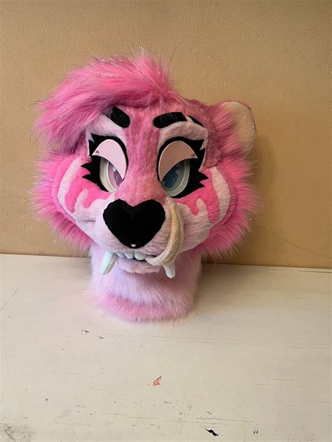 Premade Pink Sabertooth Fursuit Head Etsy