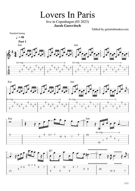 Jacob Gurevitsch - Lovers in Paris TAB (live)