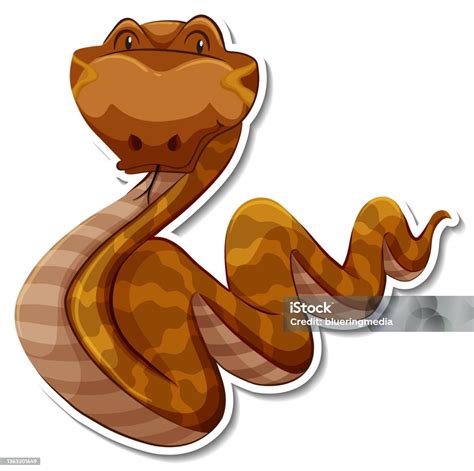 Snake Cartoon Character On White Background Stock Illustration