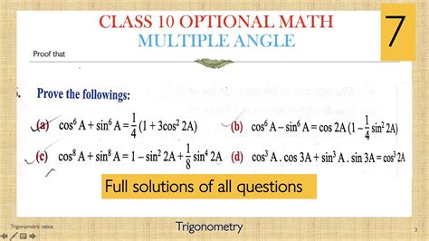 Lecture Multiple Angles Trigonometry Class Opt Math In Nepali