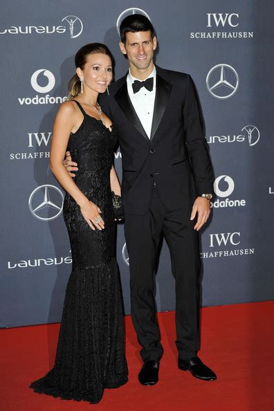 Novak Djokovic Jelena Ristic Laureus World Sports Awards Red