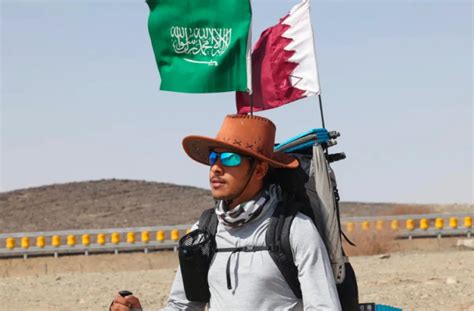 ILoveQatar Net Saudi Football Fan Walking To Qatar For The World Cup