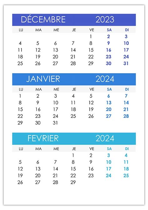 Calendrier octobre novembre décembre 2024 calendrier su