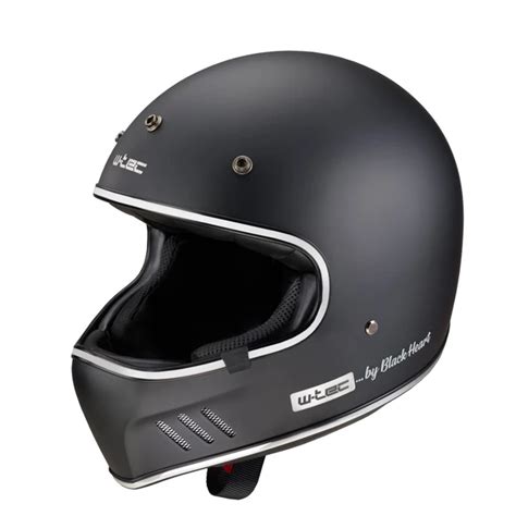 Kask Motocyklowy Otwarty W TEC Black Heart Retron Gniewny Czarny