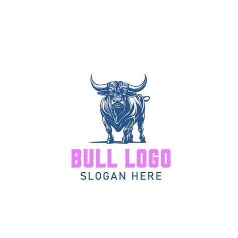 Plantilla de diseño de logotipo de toro vectorial gratuito Vector Premium