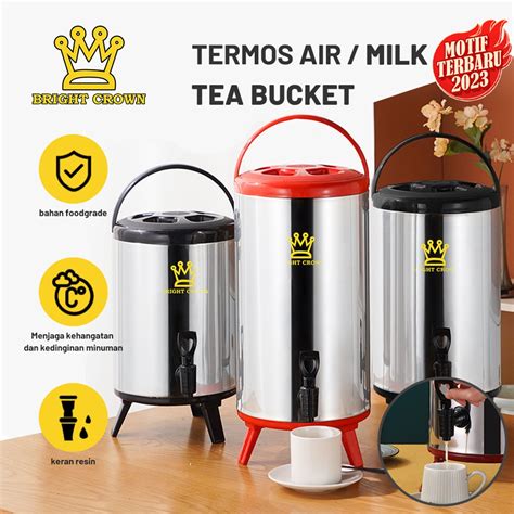 Jual Bright Crown Milk Tea Bucket Stainless Steel 8L 10L 12L