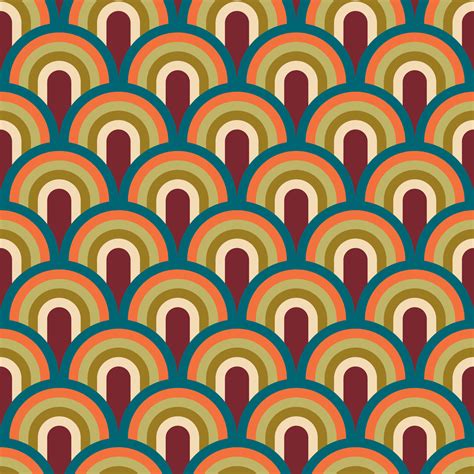 Aesthetic mid century printable seamless pattern with retro design ...