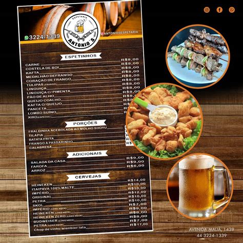 Menu At Antonios Espetaria Pub Bar Maring