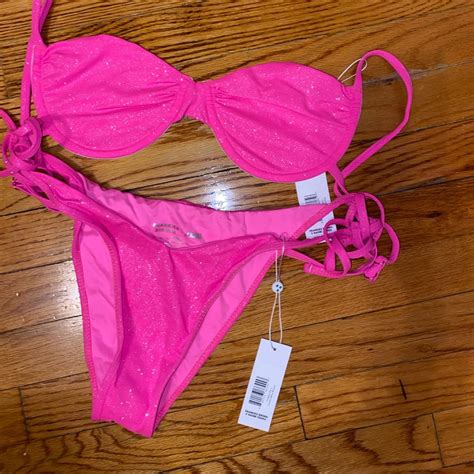 Frankies Bikinis Glitter Bikini Set Large Nwt Gem