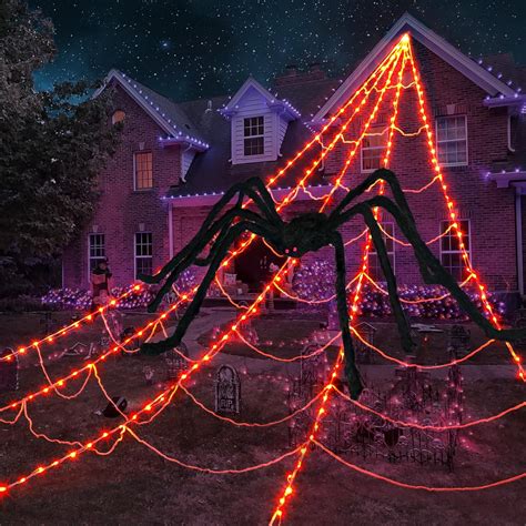 Spider Webs Halloween Decorations Outdoor Led Halloween Spider Web