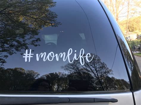 Hashtag Mom Life Car Decal Momlife Car Decal Mom Car Decal Etsy