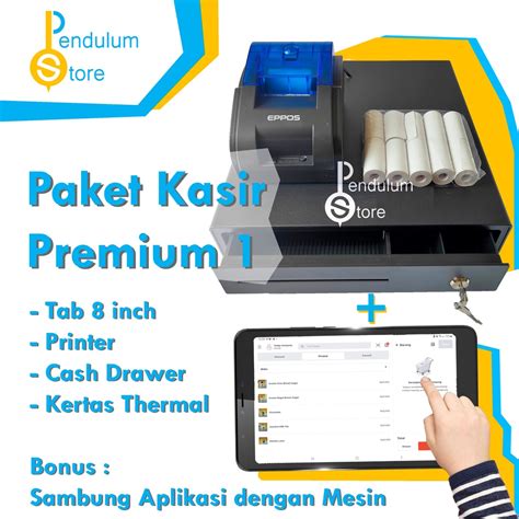 Jual Paket Kasir Premium 1 Tab 8 Inch Cash Drawer Printer Kertas