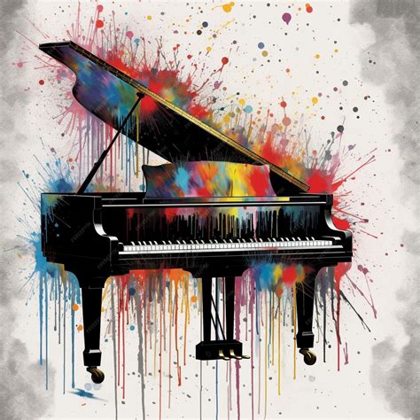 Premium AI Image | Colorful a piano illustration