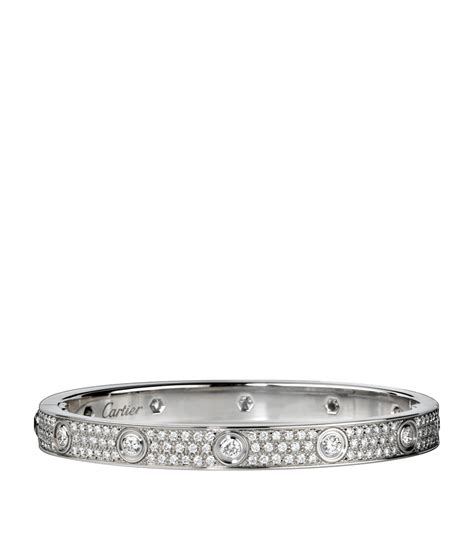 Cartier White Gold And Diamond Love Bracelet 18cm Harrods Uk