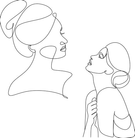 Premium Vector Abstract Girl Face Continuous One Line Drawing