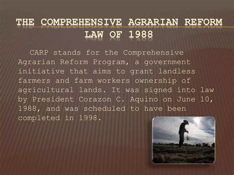 The Agrarian Reform Program Of The Philippines Ppt