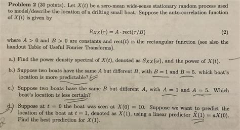 Solved Problem Points Let X T Be A Zero Mean Chegg