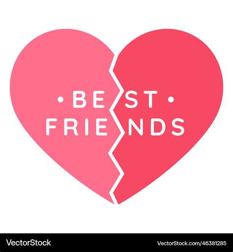 Best Friends Pink Heart Royalty Free Vector Image