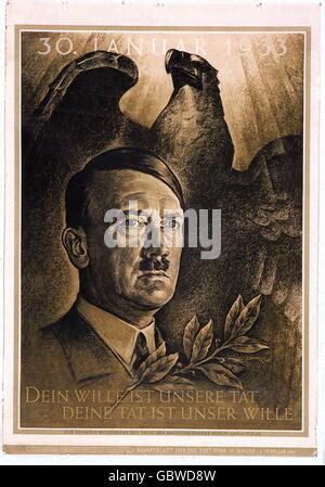 Nazism National Socialism Propaganda Portrait Of Adolf Hitler With