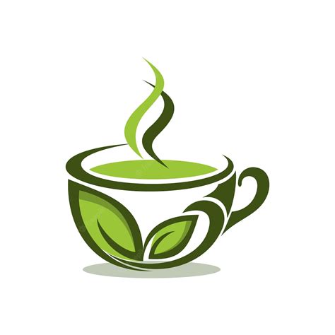 Premium Vector Green Tea Cup With Leaves Logo Design Icon