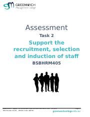 Assessment Task 2 BSBHRM405 Docx Assessment Task 2 Support The