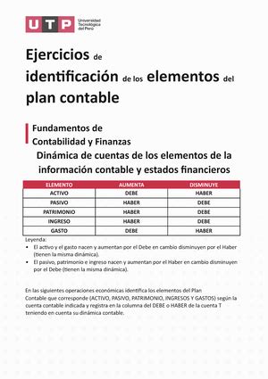 Fundamentos A La Contabilidad Y Finanzas Actividad Fundamentos De