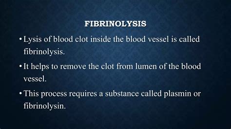 Hemostasis And Coagulation Of Blood For M Sc Basic Medical Students