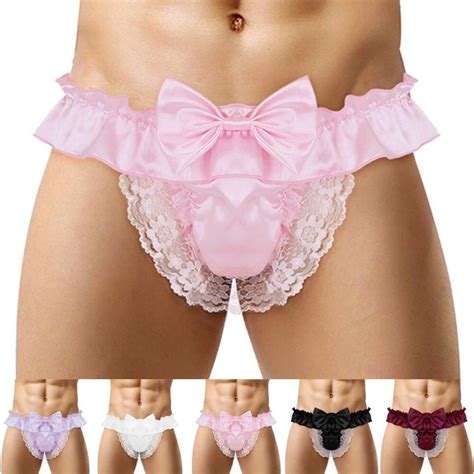 1 SISSY Hommes Lingerie Satin Culotte Bikini String Slip Sous