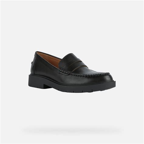 Geox® Spherica Ec1 Women S Black Leather Loafers Geox®