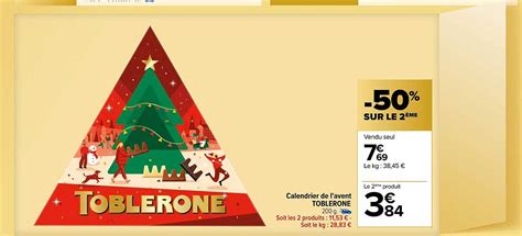 Promo Calendrier De L Avent Toblerone Chez Carrefour Market Icatalogue Fr