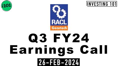 Racl Geartech Q Fy Earnings Call Racl Geartech Fy Q Concall