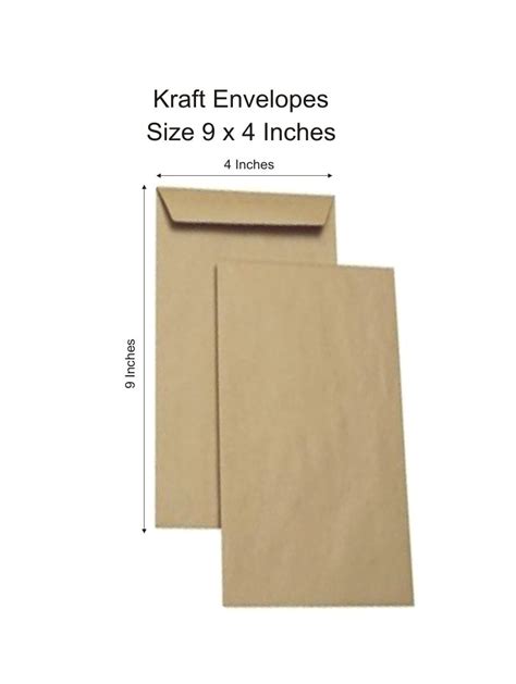 9 X 4 Kraft Envelopes 100 Gsm Office Envelopes For Letter A4