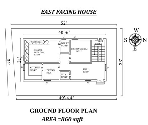 40 60 House Plan East Facing Ground Floor Floorplans Click