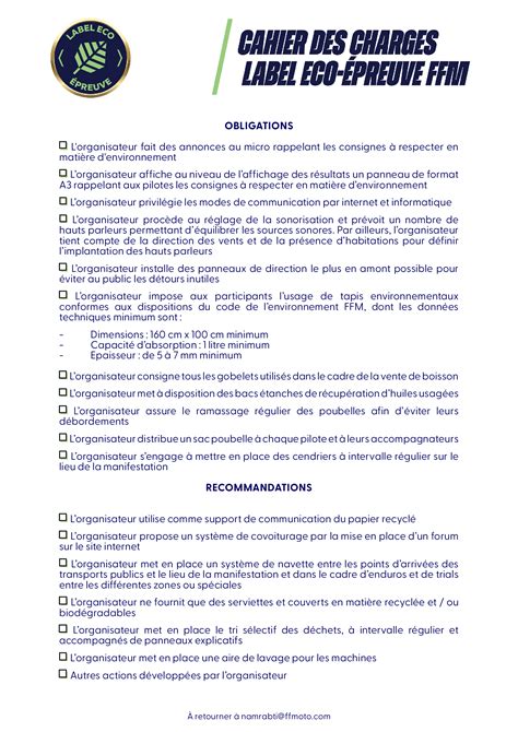 Cahier Des Charges Label Eco Epreuve Ffm Ffmoto