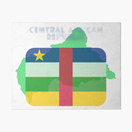 Lámina rígida Bandera y mapa de la República Centroafricana de