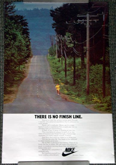 Vintage Original There Is No Finish Line C1977 Nike Running Poster