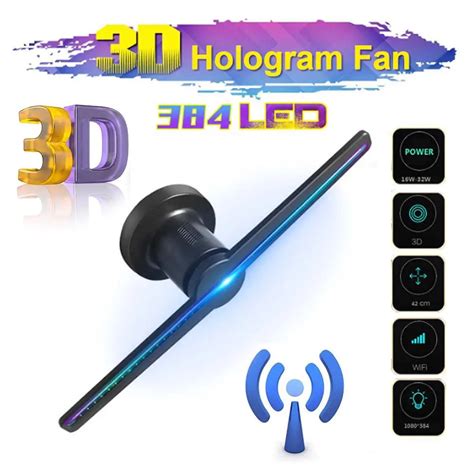 3D Fan Hologram Projector Light Advertising Display 384 LED Fan