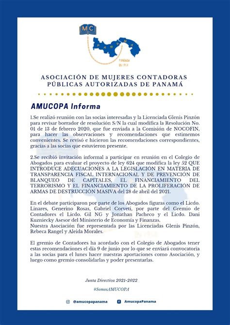 Amucopa AsociaciÓn De Mujeres Contadoras PÚblicas Autorizadas De PanamÁ