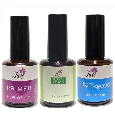 Kit Blindagem Lirio Primer Acido Top Coat E Primer Gel Ml Unhas Gel