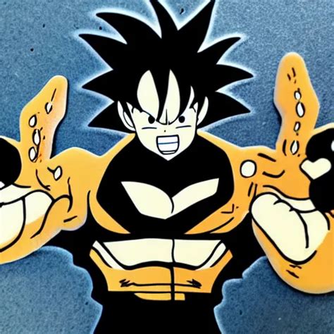 Die Cut Sticker Goku One Piece Style Splatter Paint Stable