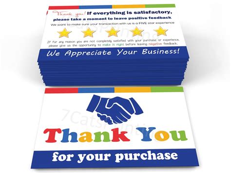 Thank You Cards For EBay Sellers More Positive Feedback