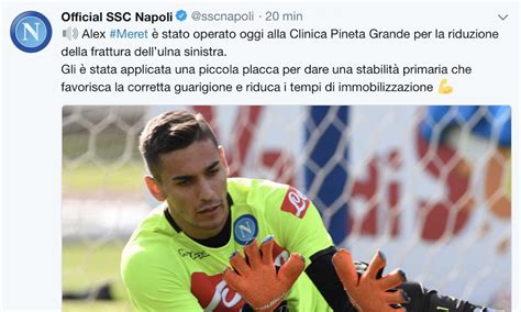 Napoli UFFICIALE Meret Operato Alla Mano Ecco I Tempi Di Recupero