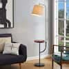 Maxax New York Black Gold Wood Tray Table Floor Lamp With Usb F