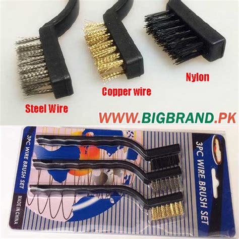 3 Pcs Mini Wire Brush Set Steel Brass