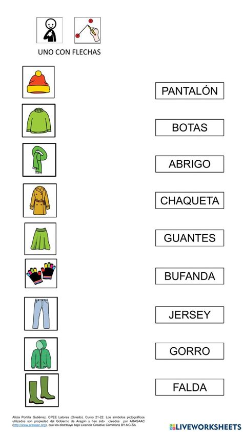 Vocabulario Ropa De Invierno Worksheet Actividades De Vocabulario