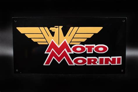 Sign - MOTO MORINI logo; great quality - old stock; enamel; - Catawiki