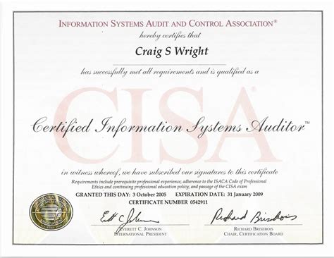 Isaca Certified Information Systems Auditor Cisa Craig Wright